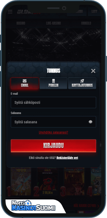 glorion kasino kirjaudu sisään