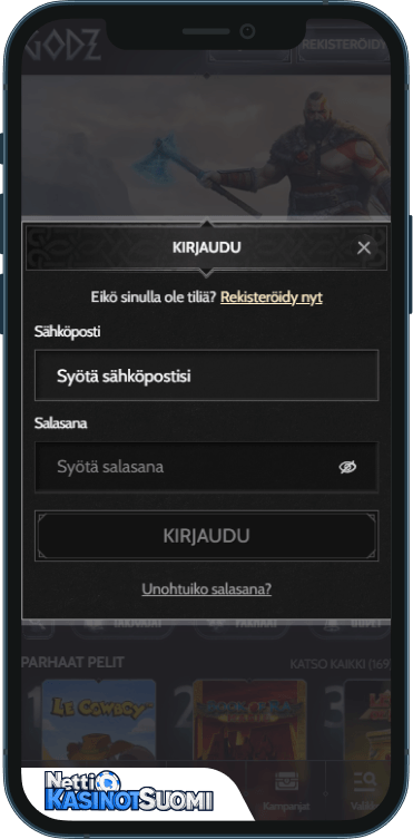 Godz kasino kirjaudu sisään