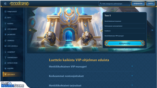 Oceanspin Kasino Vip-ohjelma