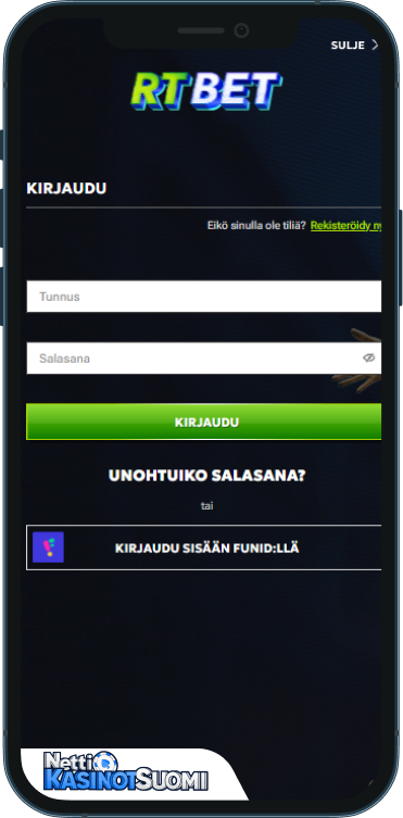 RTBet Kasino Kirjaudu sisään