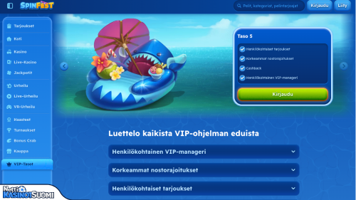 Spinfest Kasino Vip-ohjelma