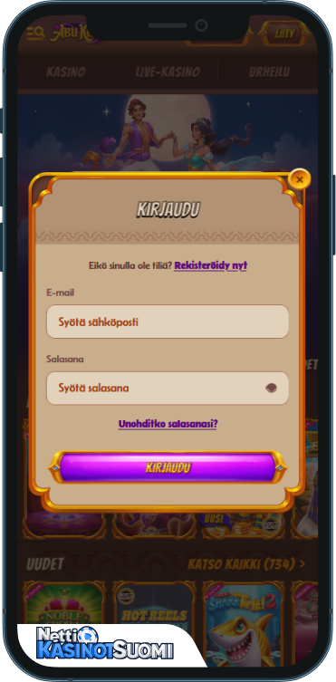 AbuKing Kasino Kirjaudu sisään