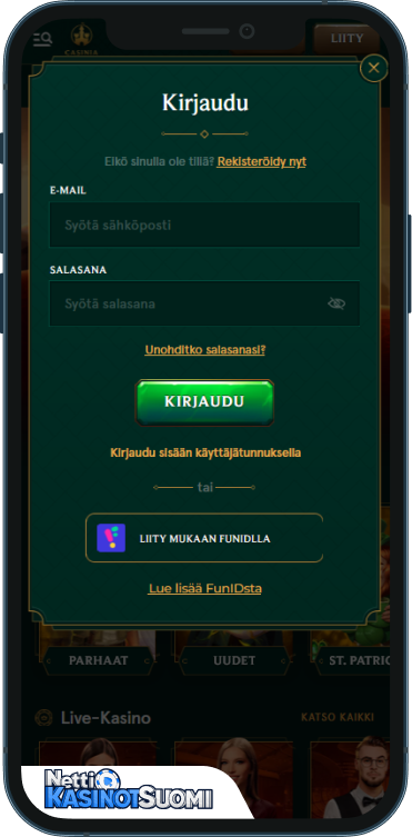 Casinia Kasino Kirjaudu sisään