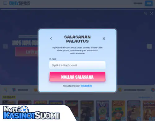 OnlySpins Kasino Kirjautumisongelma