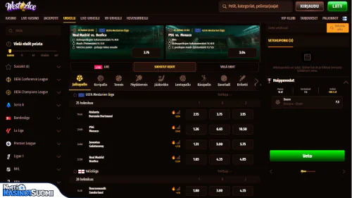 westace kasino urheiluvedonlyönti