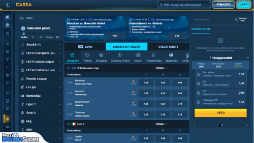 casea kasino urheiluvedonlyönti