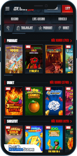 glorion kasino mobiilikasino
