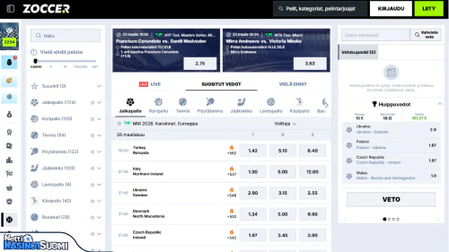 zoccer kasino urheiluvedonlyönti