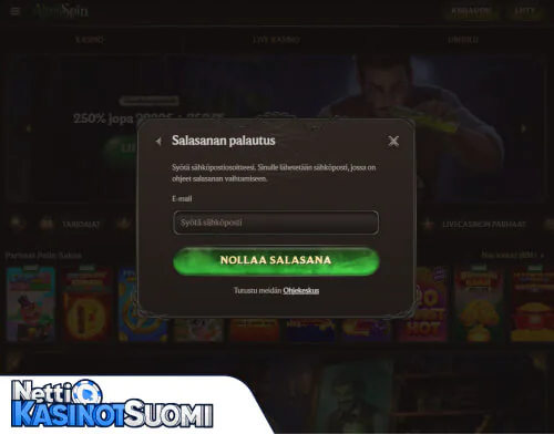 alterspin kasino kirjautumisongelma